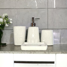 Load image into Gallery viewer, Bathroom Accessory Set - Circles Pattern White