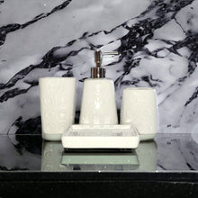 Load image into Gallery viewer, Bathroom Accessory Set - Circles Pattern White