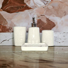 Load image into Gallery viewer, Bathroom Accessory Set - Circles Pattern White