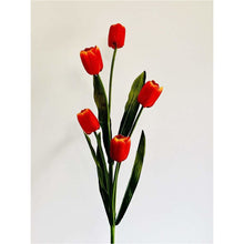 Load image into Gallery viewer, Artificial 5 Head Tulip Flowers