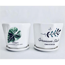 Load image into Gallery viewer, Green Leaf Planter with Saucer