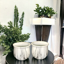 Load image into Gallery viewer, Marble Glazed Planters - L Grey
