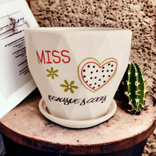 Load image into Gallery viewer, Ceramic Planter with Saucer - Miss
