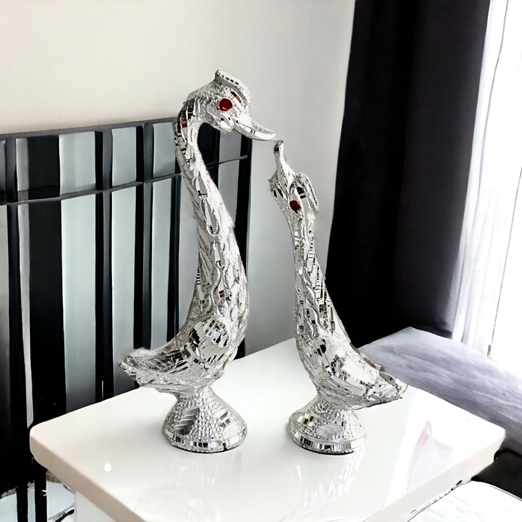 Silver Pair of Swans - 14.5cm
