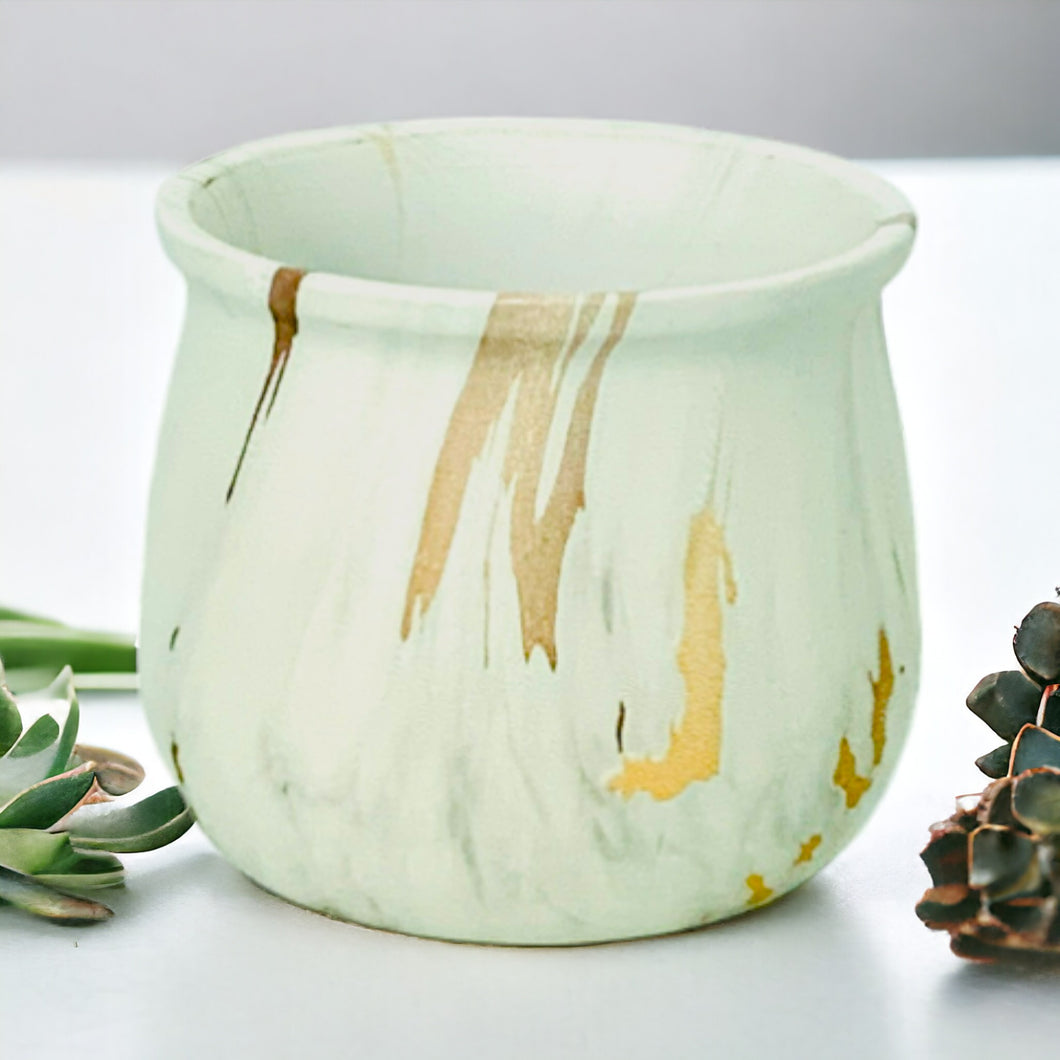 Marble Glazed Planters - Golden