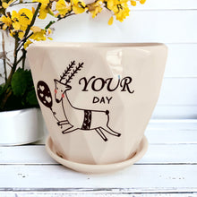 Load image into Gallery viewer, Ceramic Planter with Saucer - Your Day
