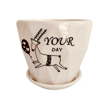 Load image into Gallery viewer, Ceramic Planter with Saucer - Your Day
