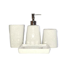 Load image into Gallery viewer, Bathroom Accessory Set - Circles Pattern White
